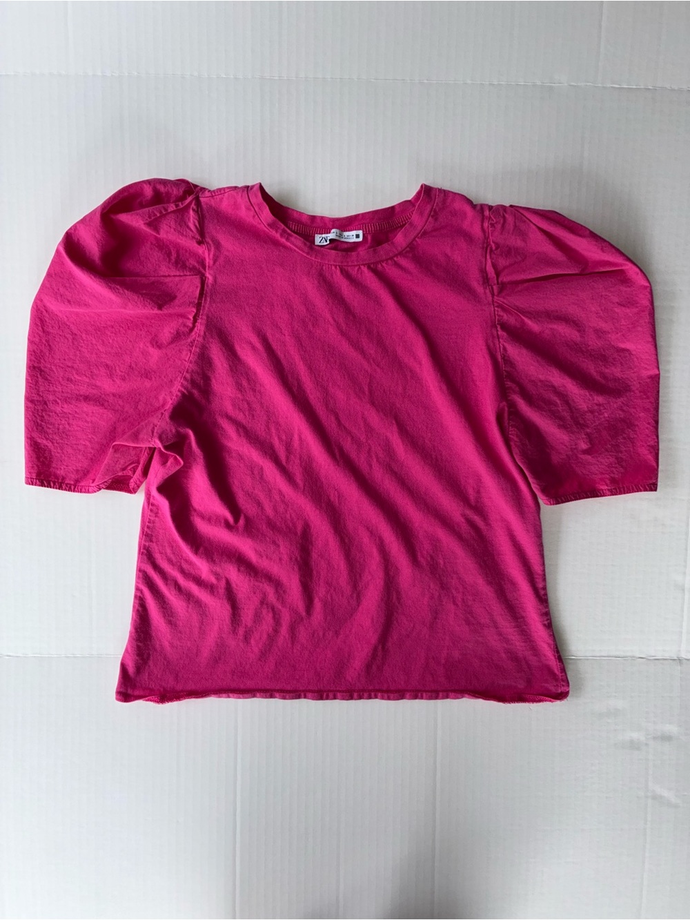 Zara Women’s Short Puff Sleeve Pink Blouse Size Small
